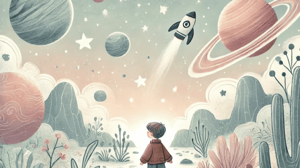 Illustration: Rakete – Einstieg in ein personalisiertes Hörabenteuer (Desktop)